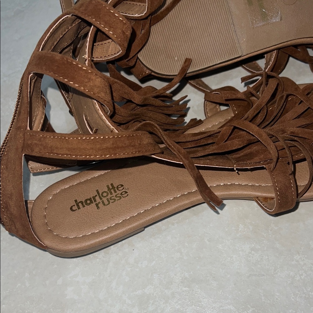 Brown Fringe Gladiator Sandals NEW Size 7 - Picture 10 of 15